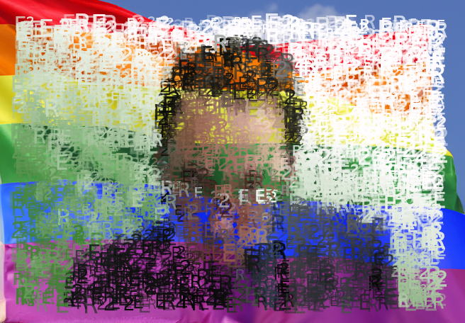 Mosiac of Torrey made out of 2s Rs and Es